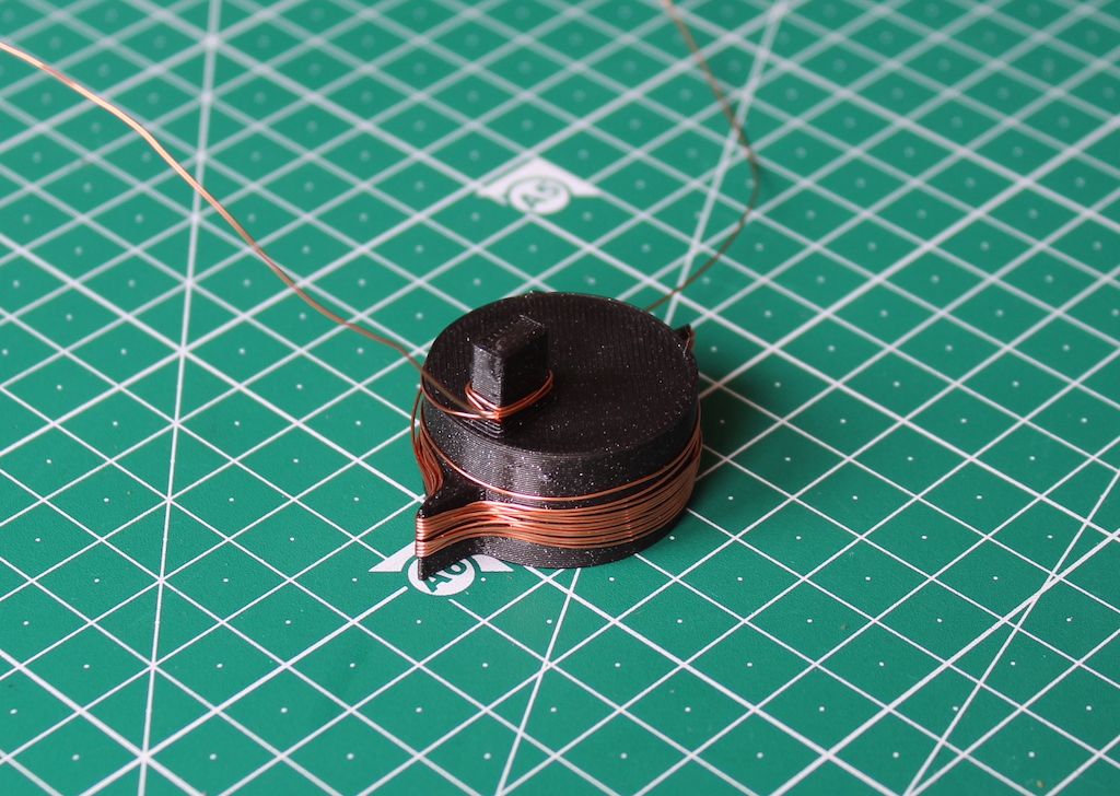 A spool with wire wound on it